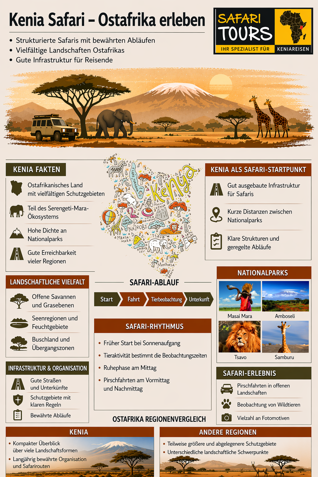 Infografik Ostafrika Safaris