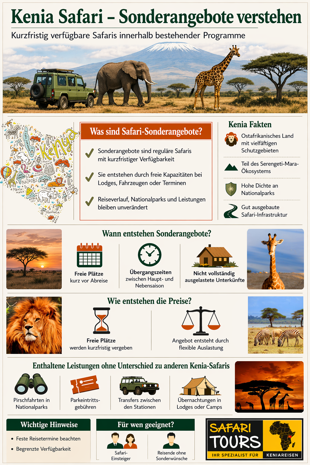 Infografik Sonderangebote Kenia Safaris